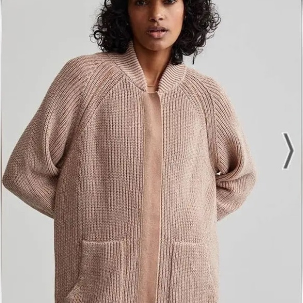 Varley Maybelle Knit Jacket/Cocoa Chunky Knit Cardigan Sweater